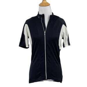 Endura Pro Jersey Womens M Medium Black White Short Sleeved Cycling Reflective